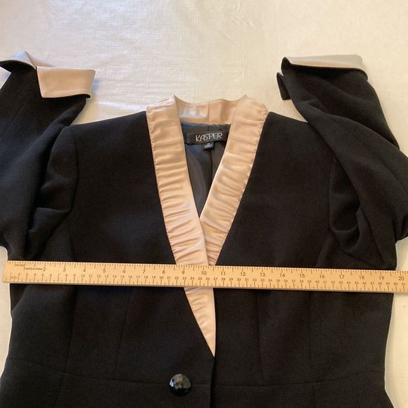 KASPER Jacket Blazer Black & Cream Blazer Jacket - Picture 10 of 14